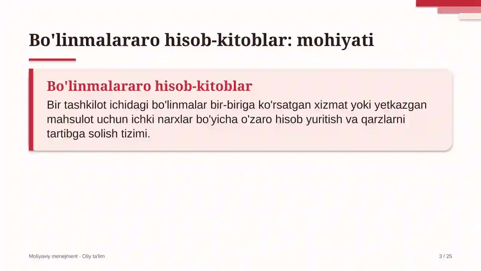 Sport majmualarida bo'linmalararo hisob-kitoblarni tashkil etish 3