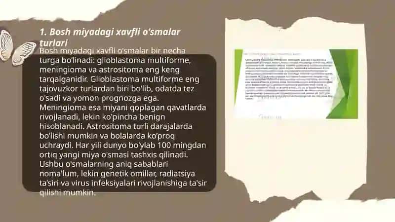 Bosh miyaning xavfli va xavfsiz oʻsmalari 3