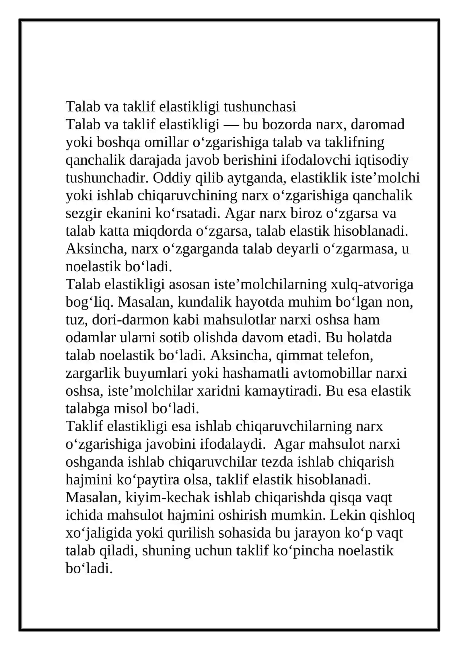 Mikroiqtisodiyot fanidan REFERAT 3
