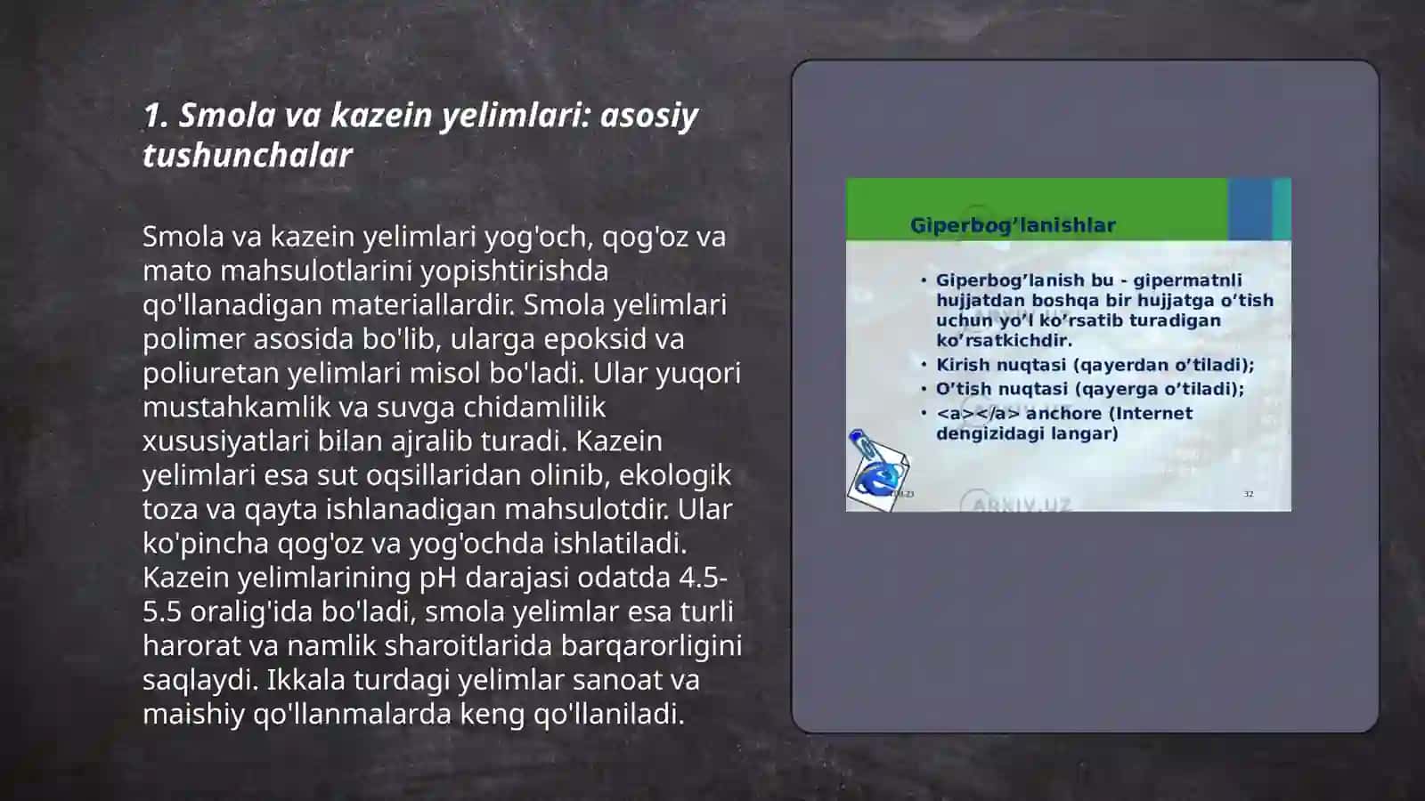 Smola va Kazein yelimlarini tayyorlash va ulardan foydalanish 3