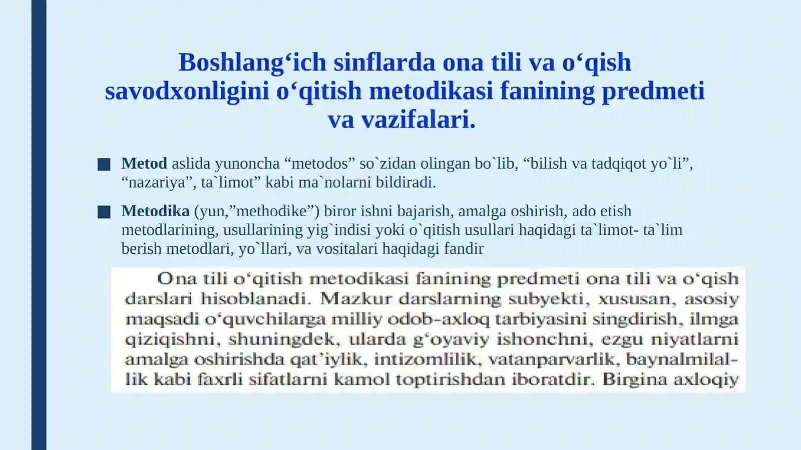 ONA TILI-O’QISH SAVODXONLIGI VA UNI O’QITISH METODIKASI 3