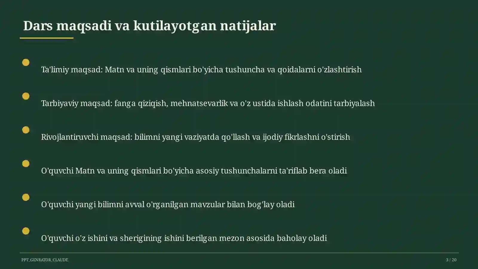 Matn va uning qismlari (3-sinf) 3