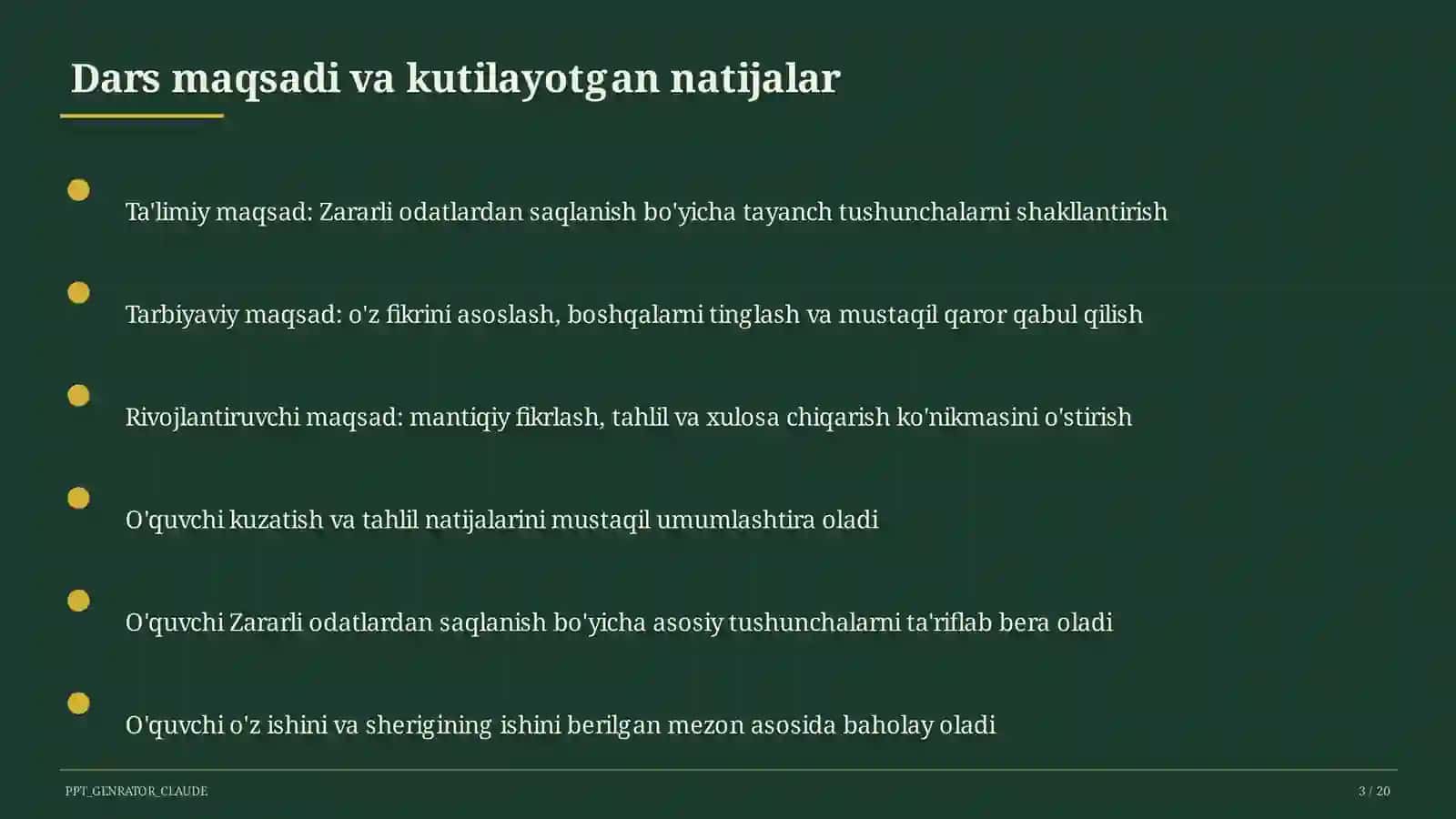Zararli odatlardan saqlanish (7-sinf) 3