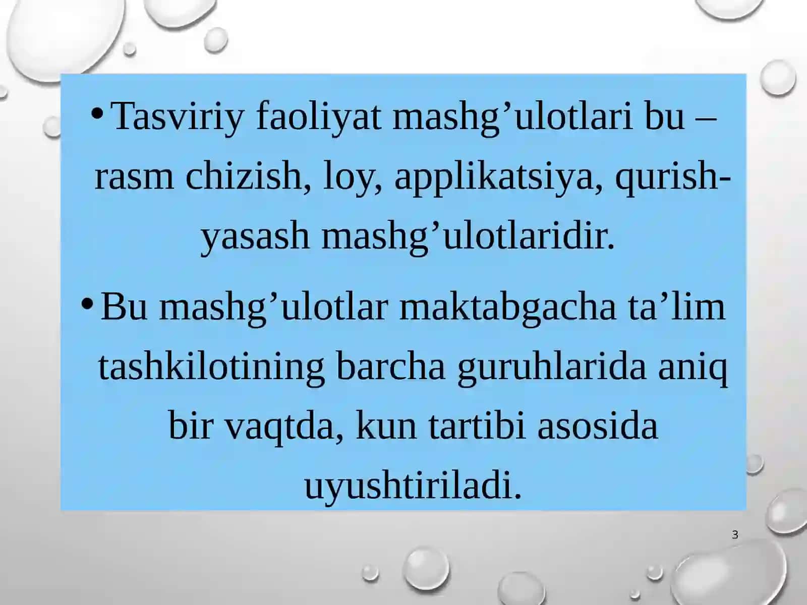 Tasviriy faoliyat mashg‘ulotlarini tashkil qilish 3