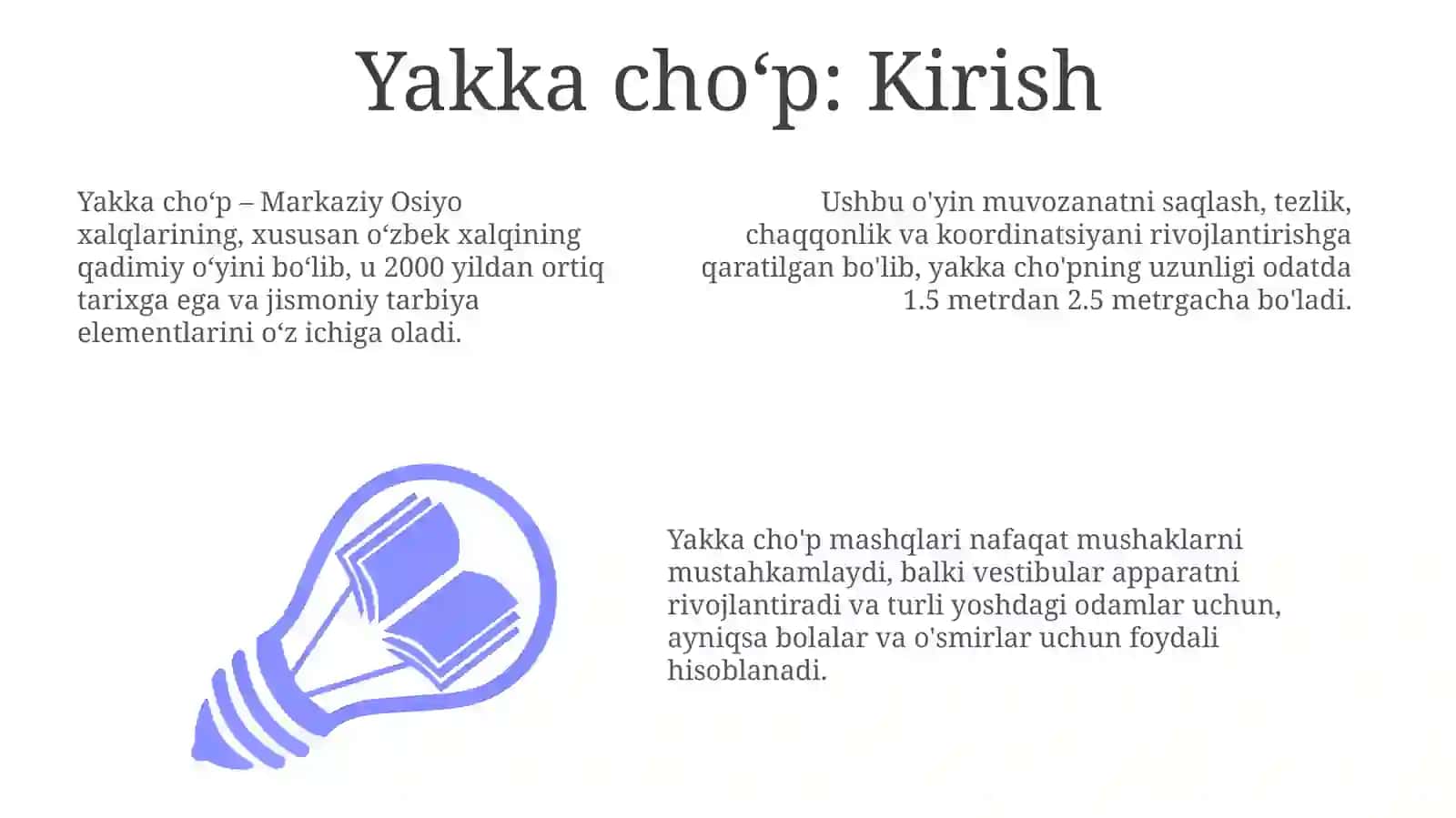 Yakka cho'p bilan mashq qilish texnikasi va turlari 3