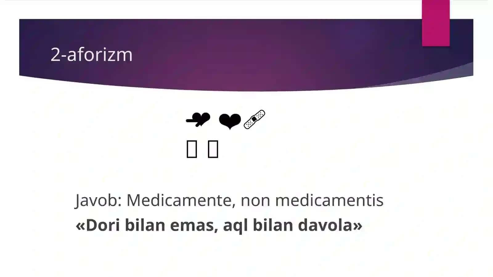 Farmakologiya aforizmlari va qiziqarli dars 3