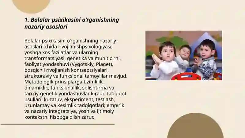 Bolalar psixikasini o’rganish tamoyillari 3