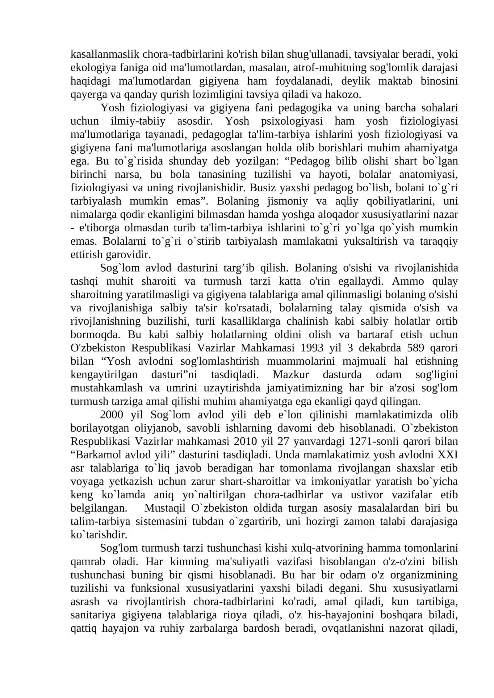 Yosh fiziologiyasi va gigiyena fanining predmeti, boshqa fanlar bilan aloqasi va ahamyati, rivojlanish tarixi 3