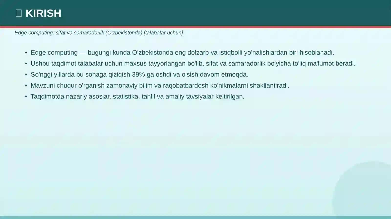 Edge computing: sifat va samaradorlik (O'zbekistonda) 3
