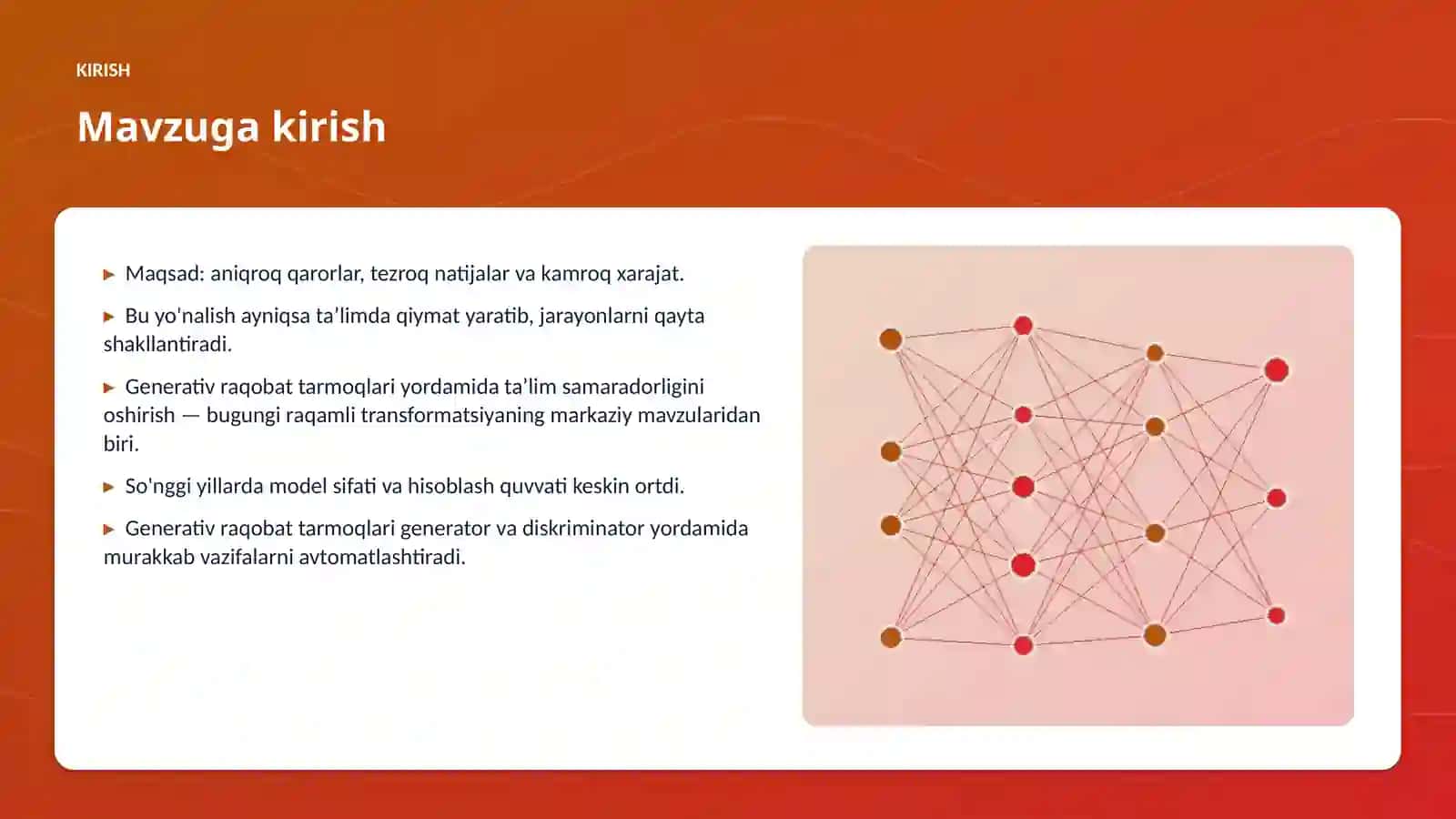 Generativ raqobat tarmoqlari yordamida taʼlim samaradorligini oshirish 3