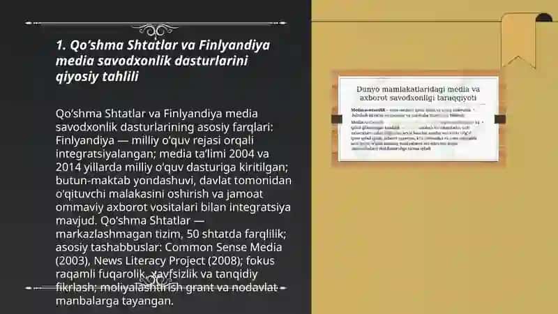 Xorijiy mamlakatlarning media savodxonlik va axborot madaniyatining qiyosiy tahlili 3
