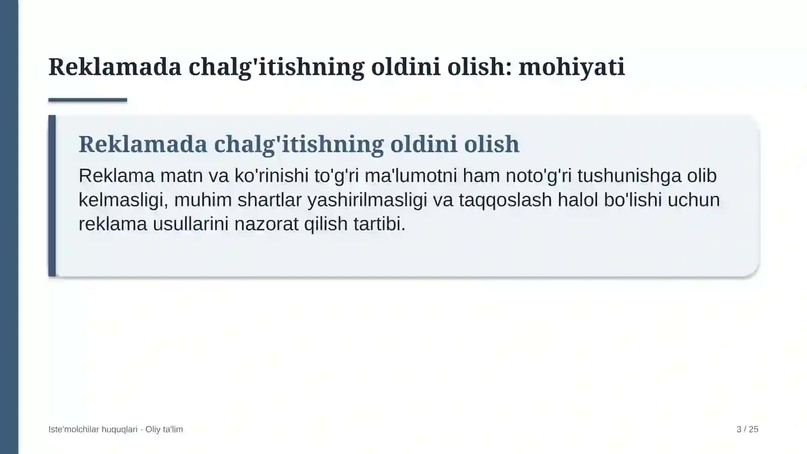 oziq ovqat do'konlarida reklamada iste'molchilarni chalg'itishning oldini olish 3847 3