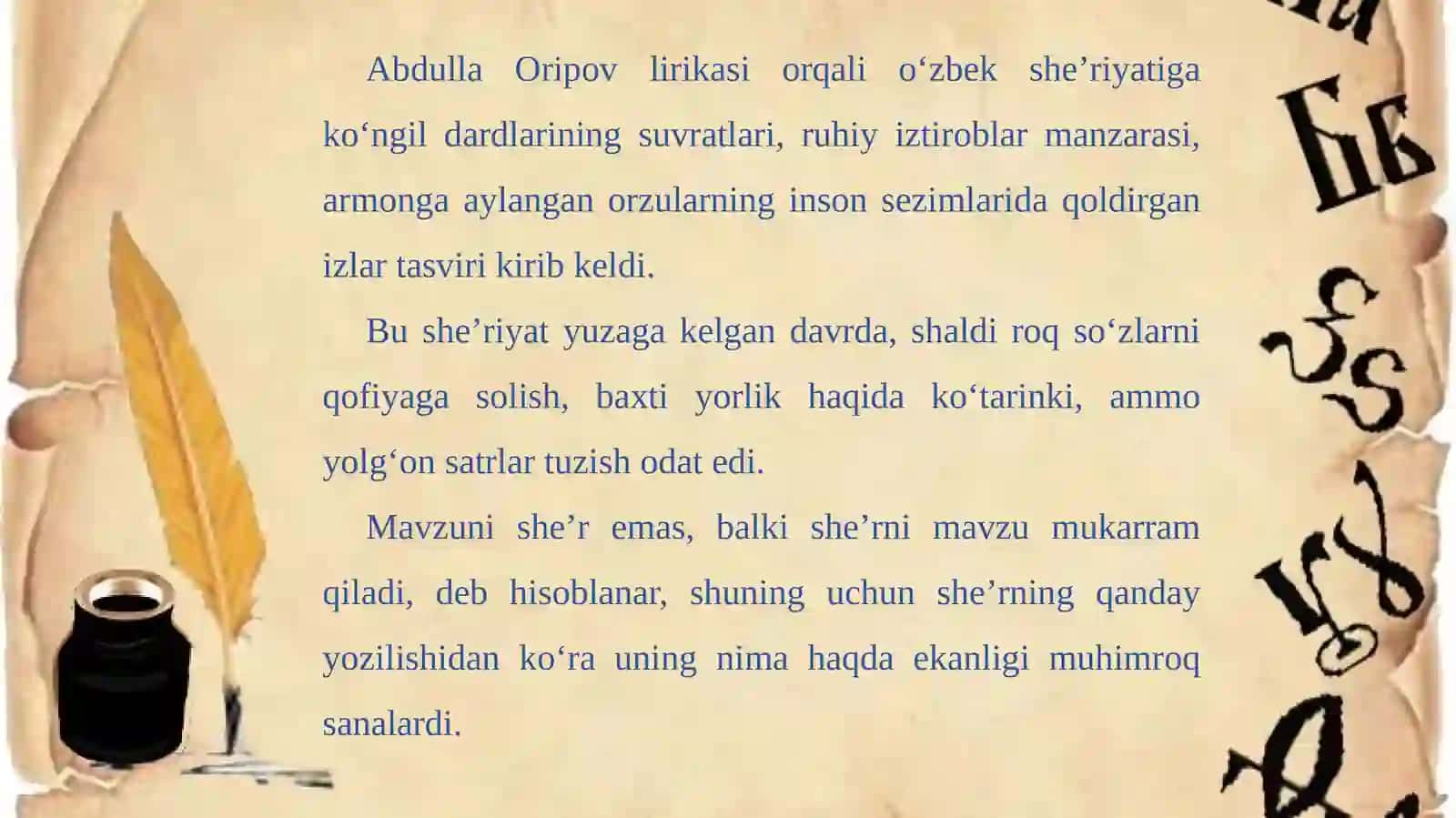 АBDULLА ОRIPОVSHE’RIYATI 3