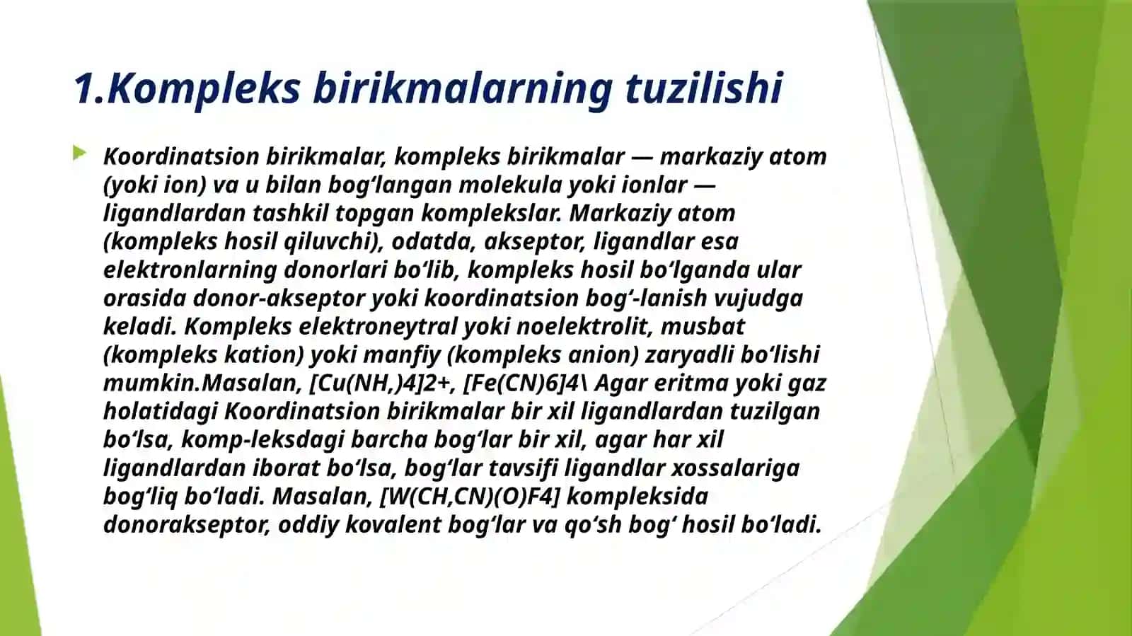 Kompleks birikmalar 3