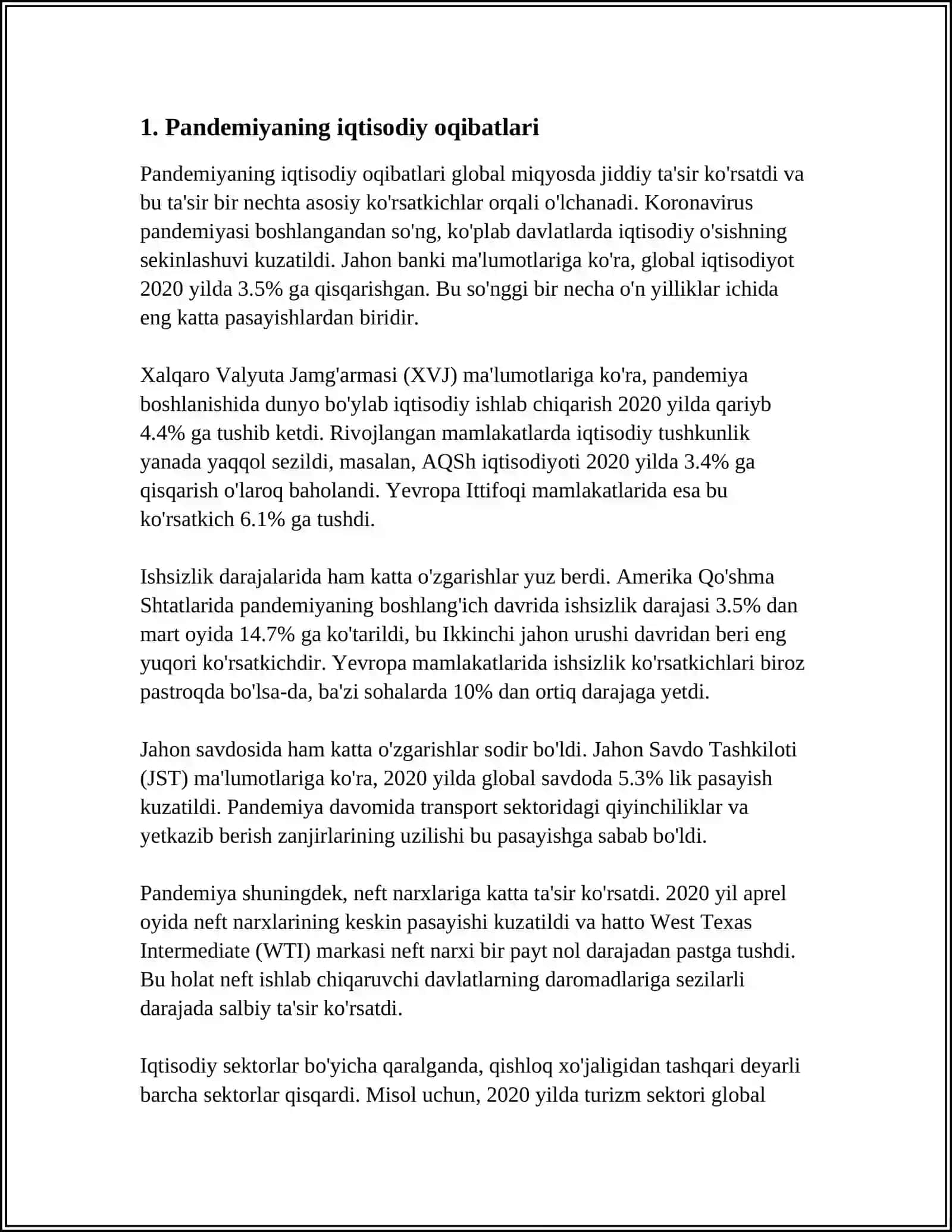PANDEMIYA - 21 ASIRNING GLOBAL MUOMMOSI VA UNING OQIBATLARI 3