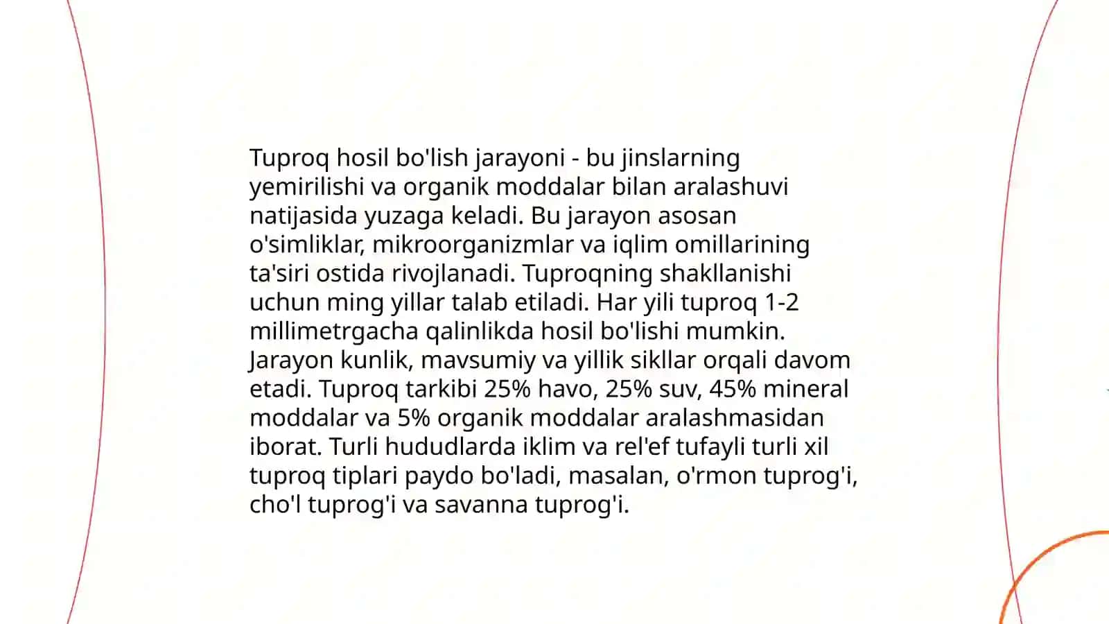 Tuproq hosil qiluvchi gʻovaksimon nurash mahsulotlari 3