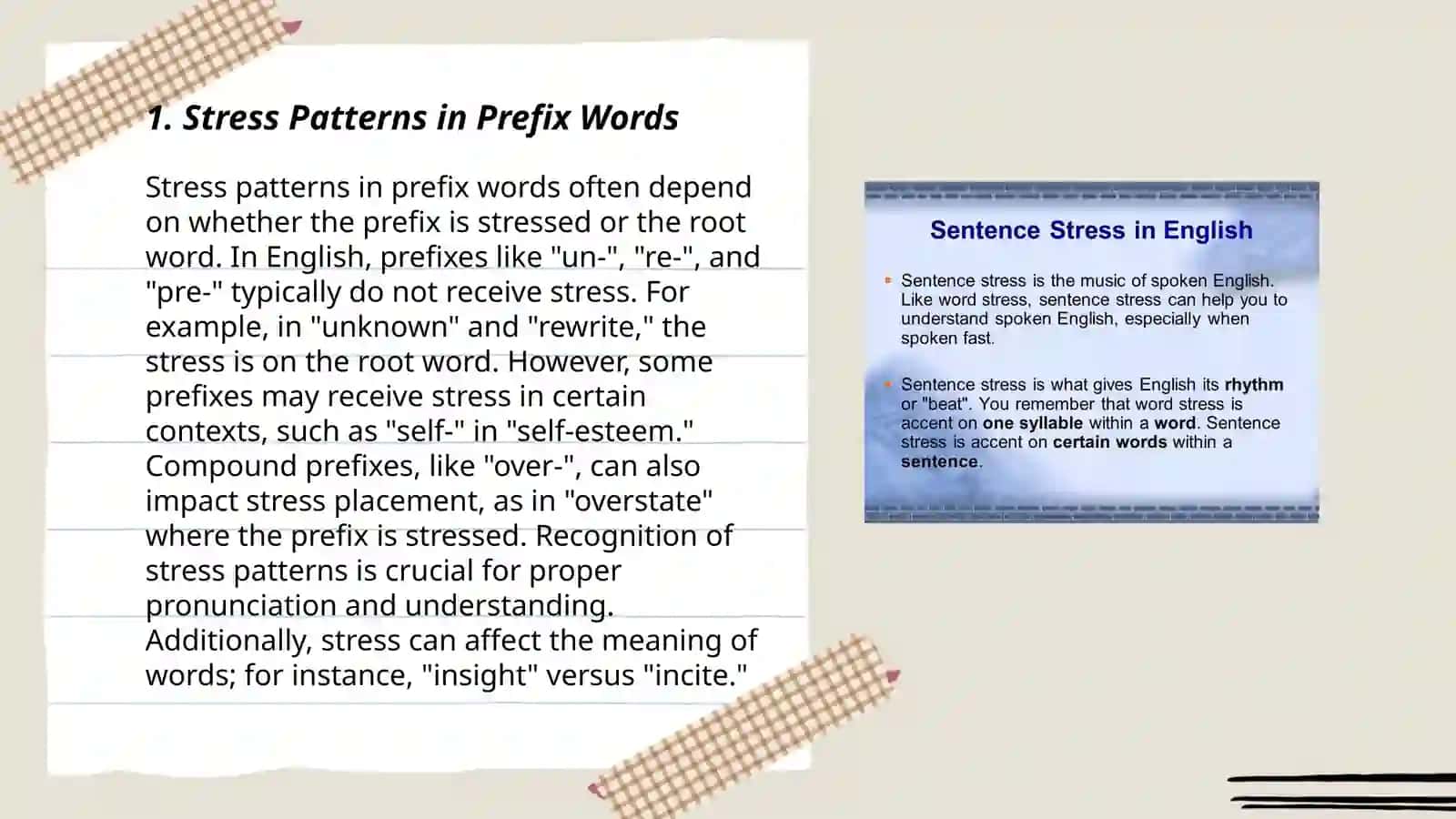 Stress Patterns in Prefix Words 3
