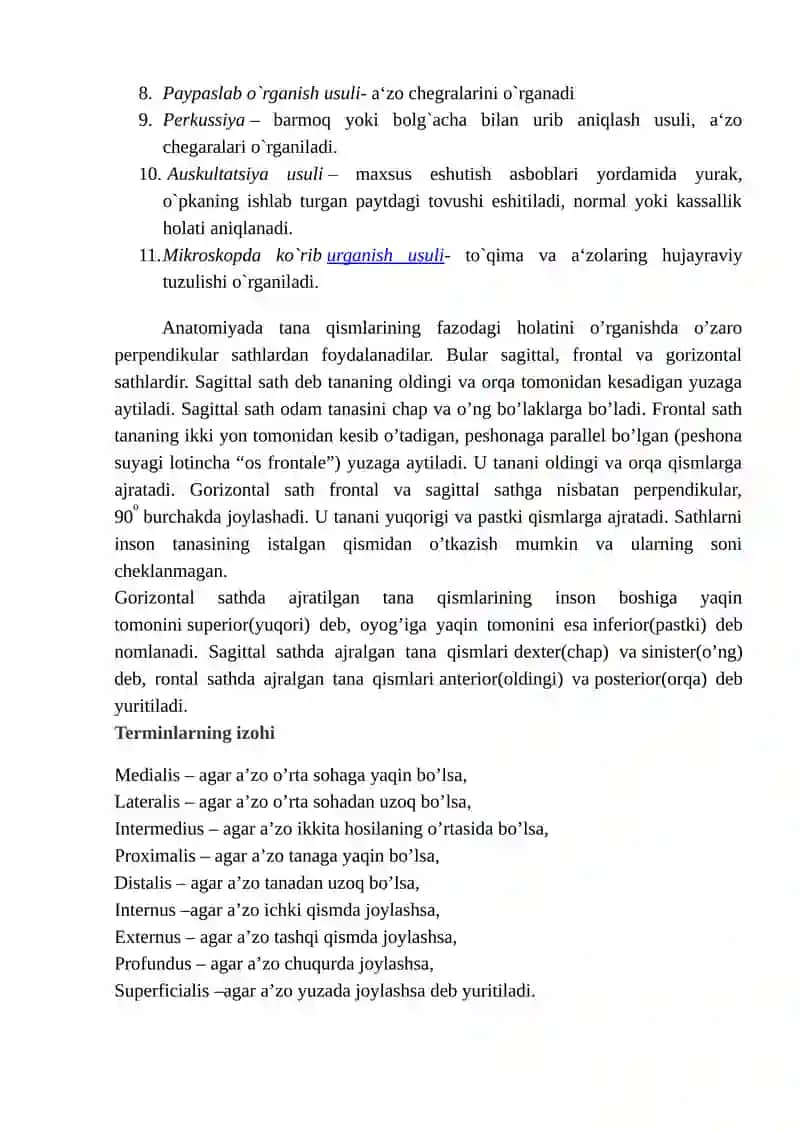 Odam anatomiyasi fanidan amaliy mashg’ulot ishlanmasi 3