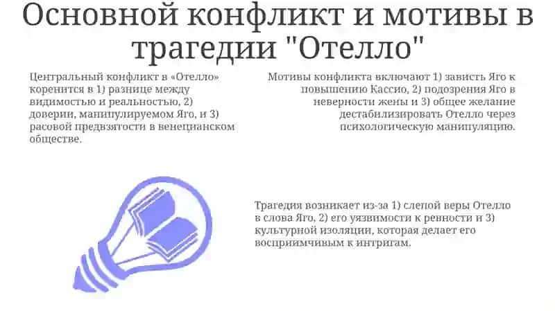 Трагедия Шекспира " Оттело", основной конфликт и его разрешения 3