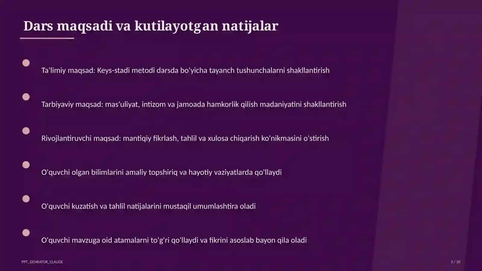 Keys-stadi metodi darsda 3