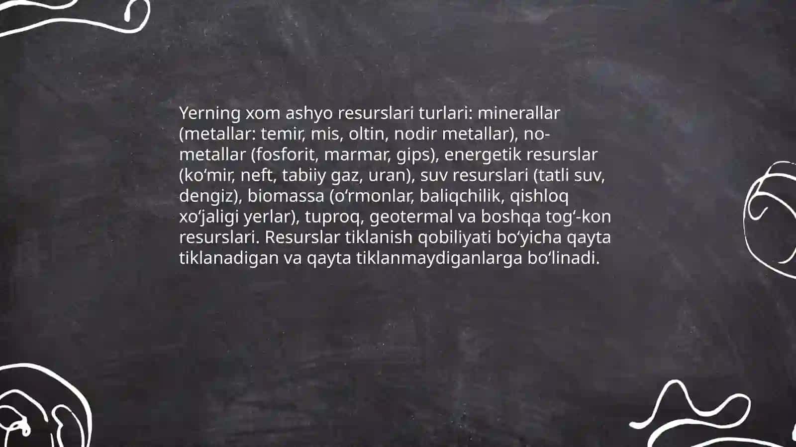 Yerning xom ashyo resurslari 3