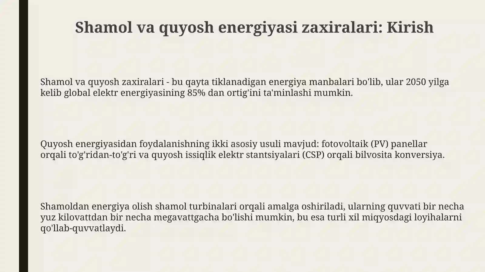 Shamol va quyosh energiyasi zaxiralari 3