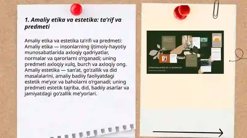 Amaliy etika va estetika ning tarixi va predmeti 3