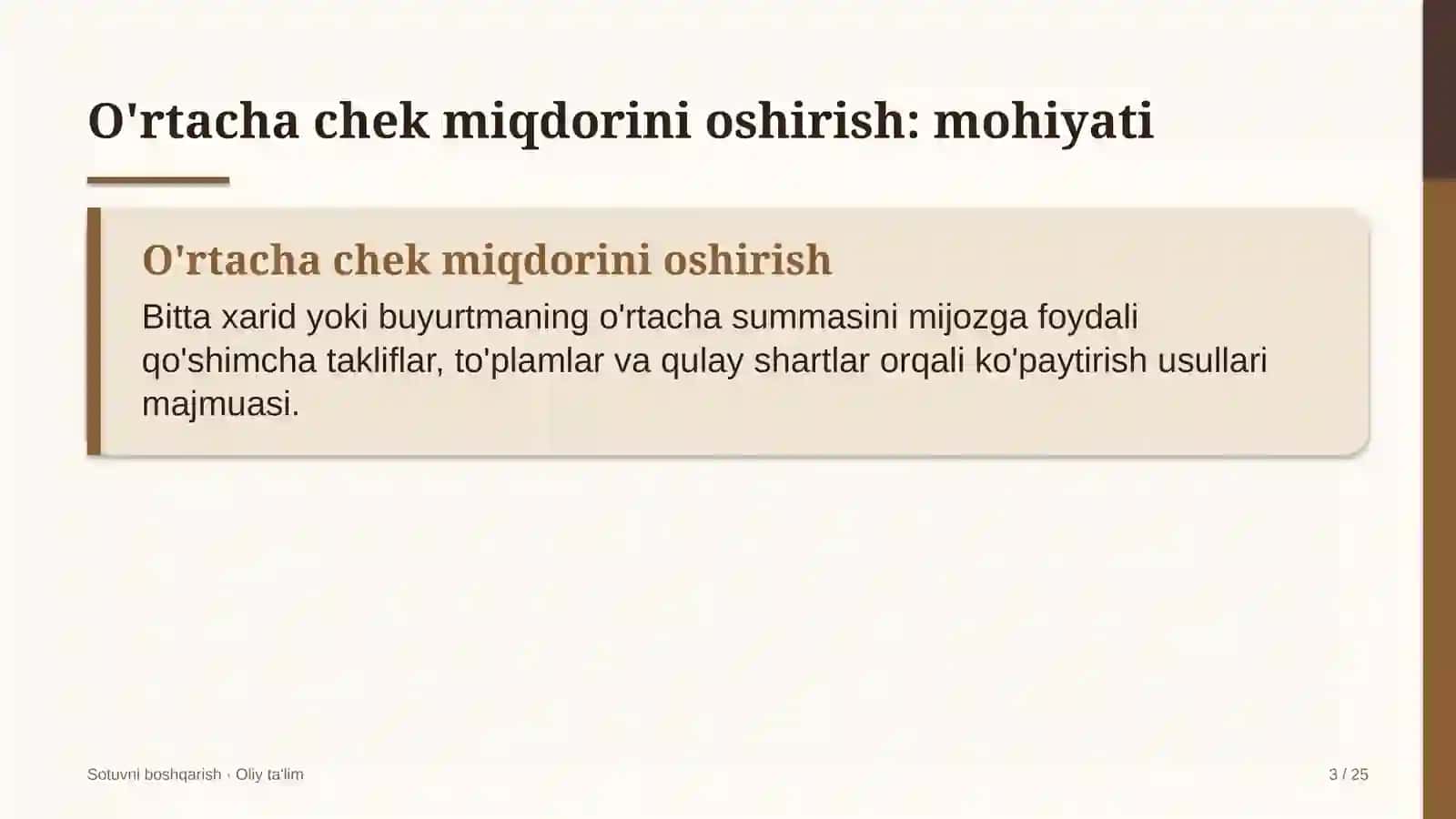 To'qimachilik korxonalarida o'rtacha chek miqdorini oshirish 3