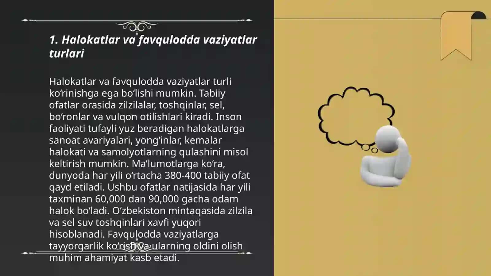 Halokatlar, ekstremal va favqulodda vaziyatlar toʻgʻrisida zamonaviy tushunchalar 3
