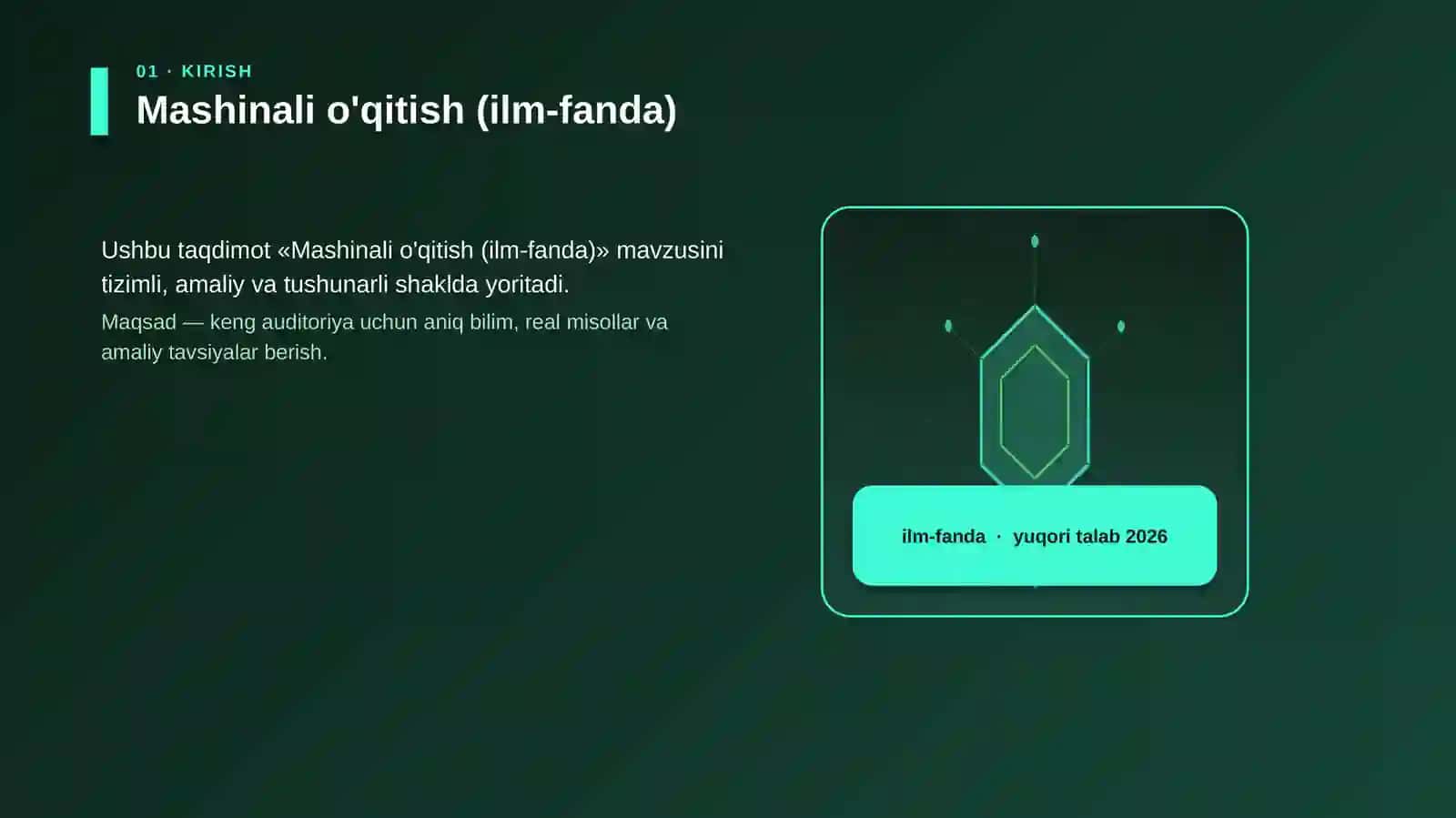 Mashinali o'qitish (ilm-fanda) 3