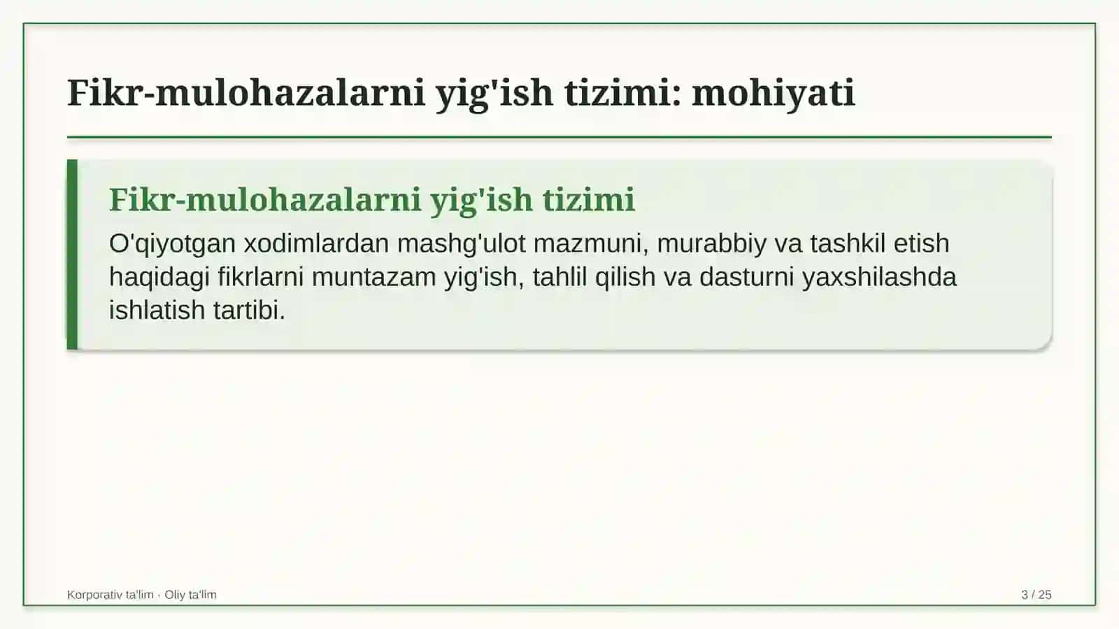 polimer mahsulotlari ishlab chiqarishda o'quvchilar fikr mulohazalarini yig'ish tizimi 9009 3