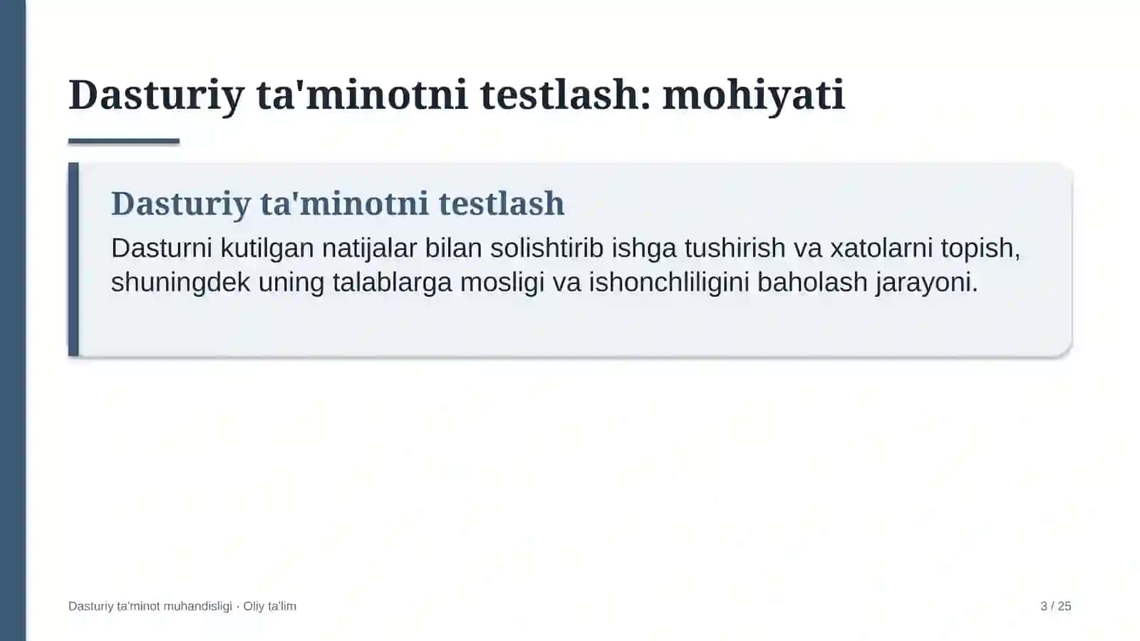DASTURIY TA'MINOT MUHANDISLIGI · OLIY TA'LIM 3