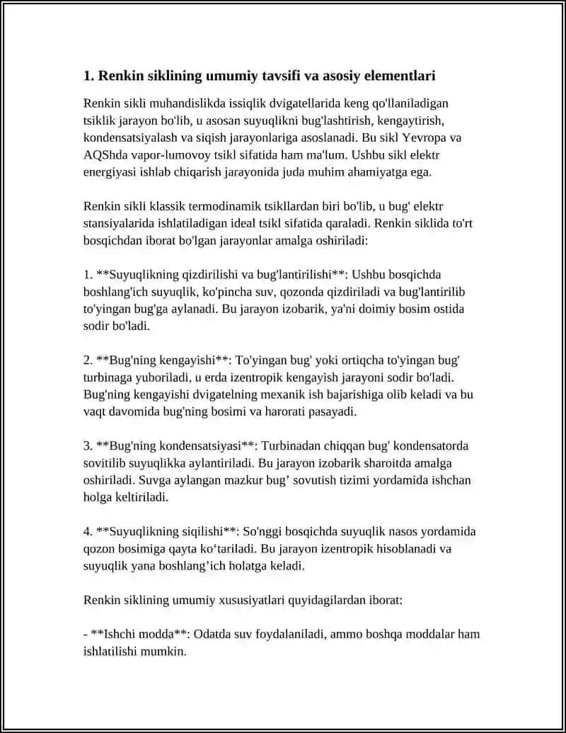 Renkin CIKlinin FIk ANIQLASH va UNING T-S DIAGRAMMASINI QURISH 3