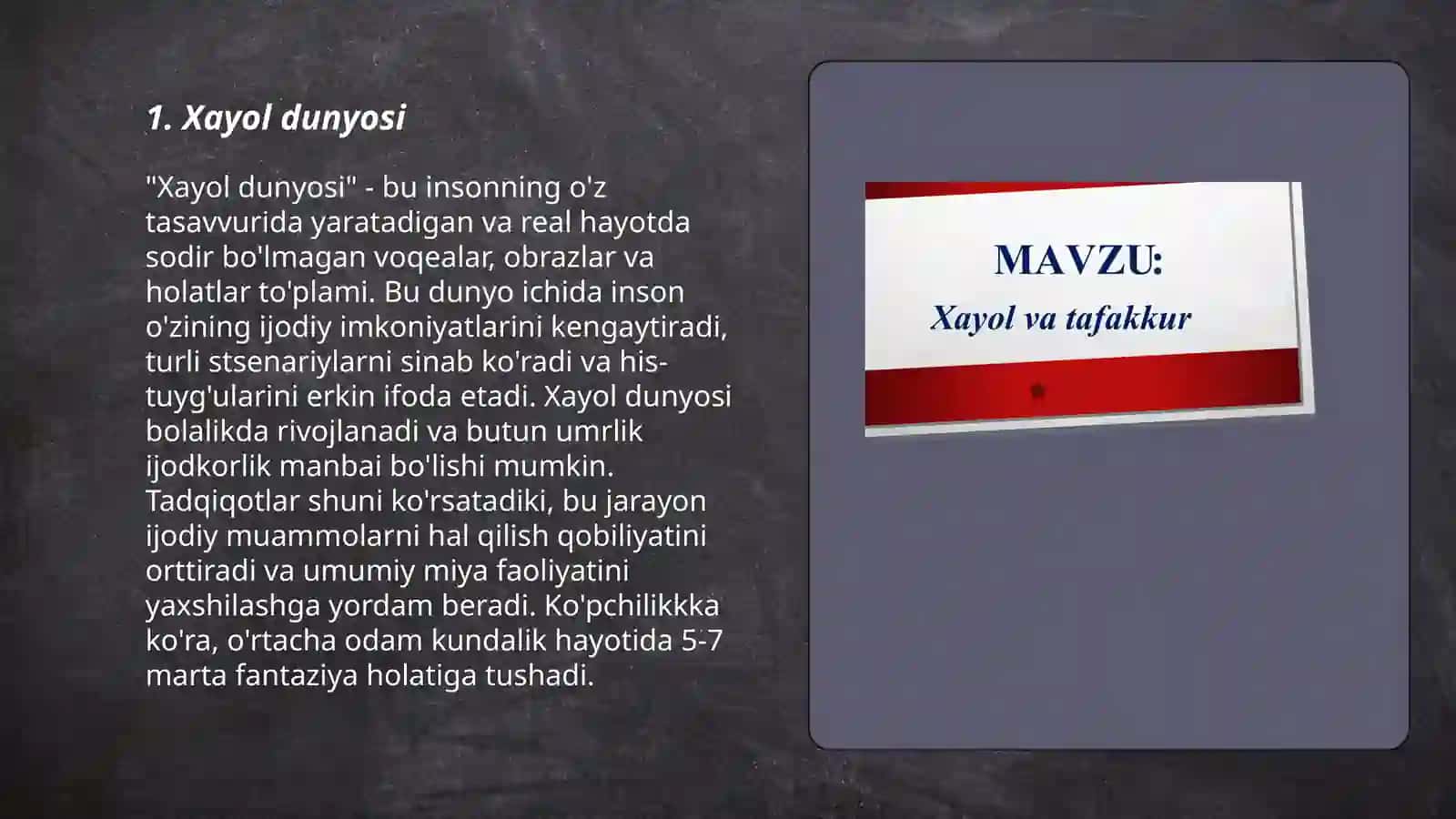 Xayol dunyosi 3