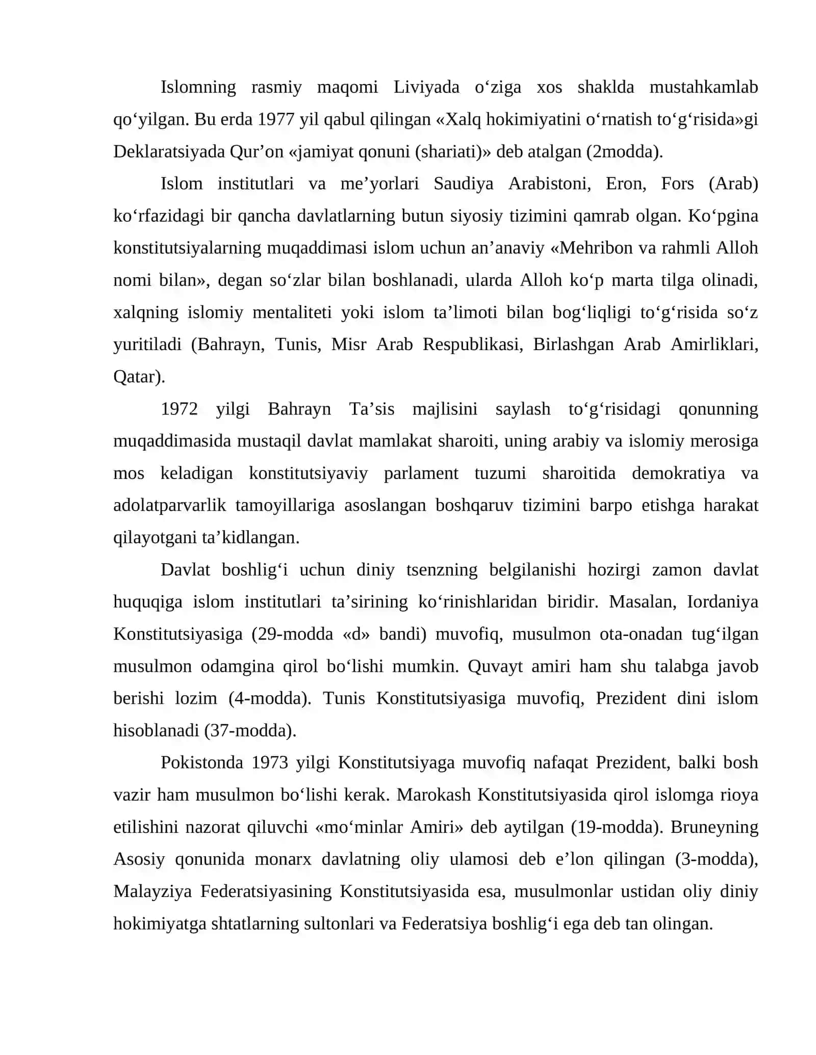 Islom huquqi va musulmon davlatlari 3