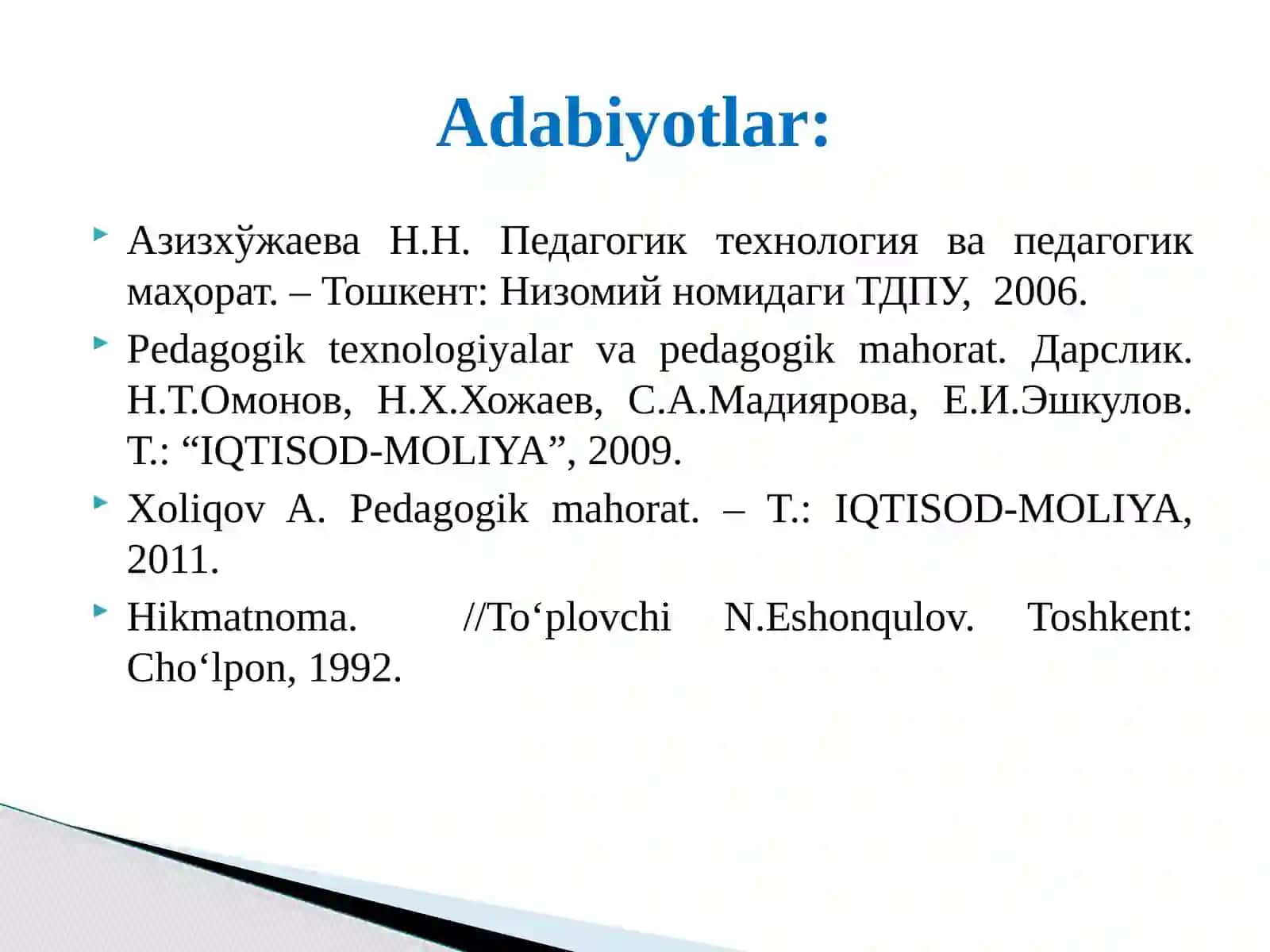 Pеdаgоgik mahorat haqida tushuncha, uning o’qituvchi faoliyatidagi o’rni va ahamiyati 3