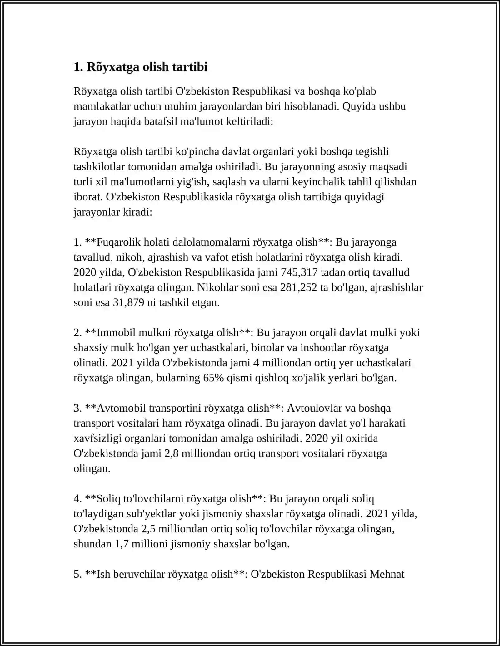 RÕYXATGA OLISH HUJJATLARINI TÕLDIRISH 3
