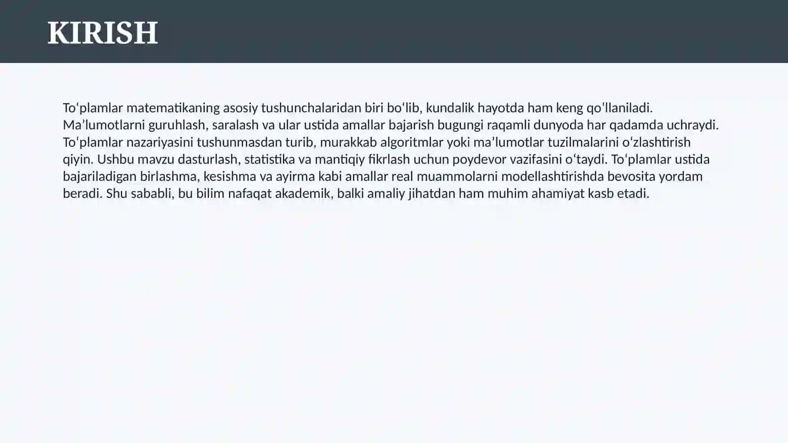 TO’PLAMLAR VA ULAR USTIDA AMALLAR 3