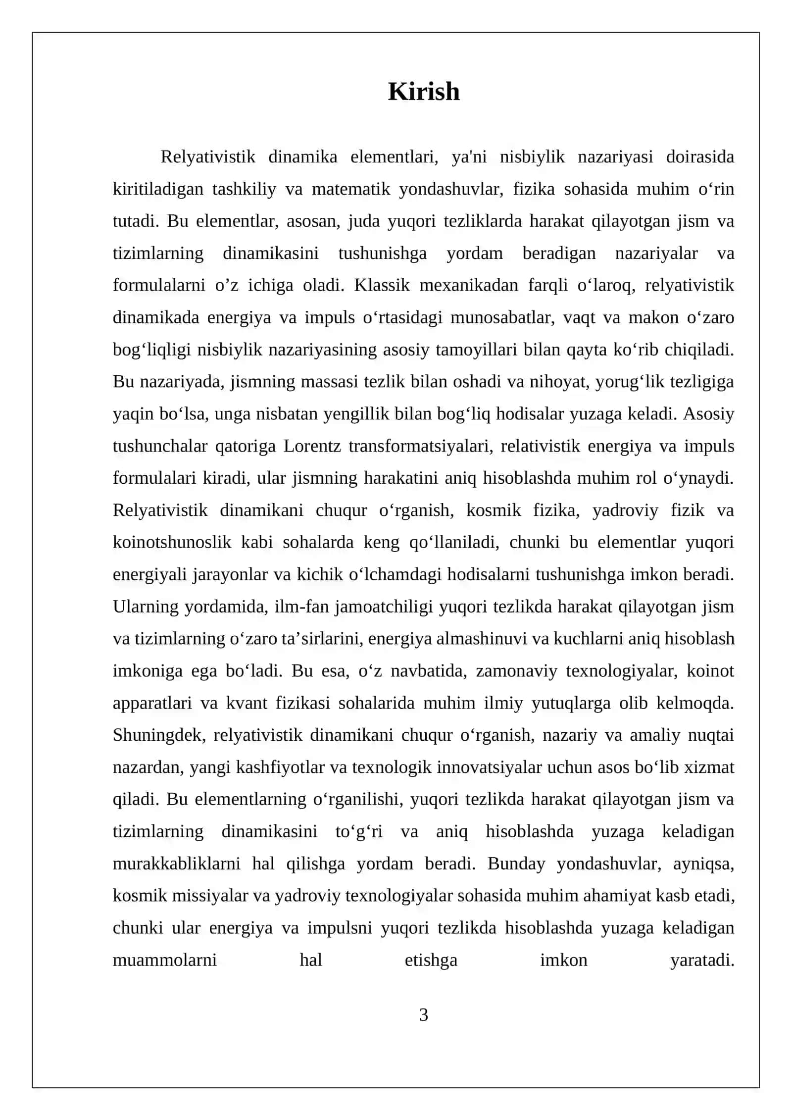 Relyativistik Dinamika Elementlari 3