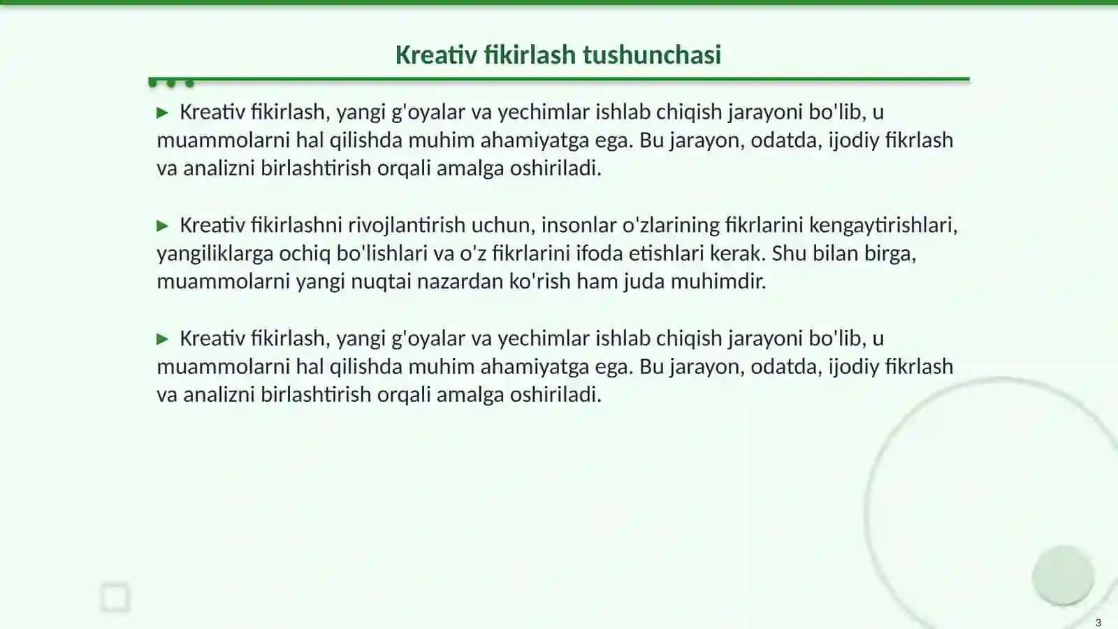 Kreativ fikirlash va uni rivojlantirish yollari 3