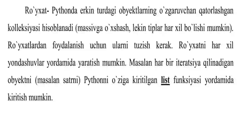 PYTHONDA MA’LUMOTLAR TUZILMASI VA TILNINGSTANDART MODULLARI 3