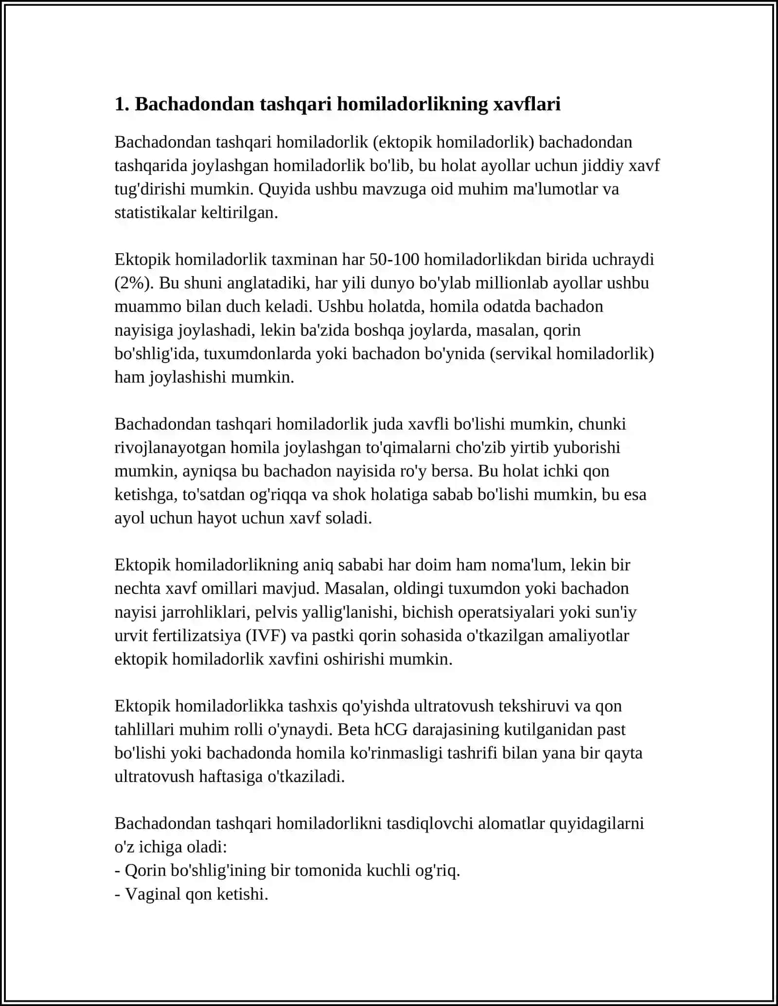 BACHADONDAN TASHQARI HOMILADORLIK 3