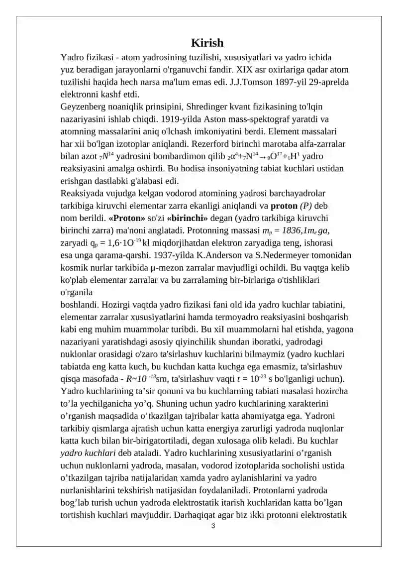 “Yadroviy kuchlarning mezon nazariyasi” 3