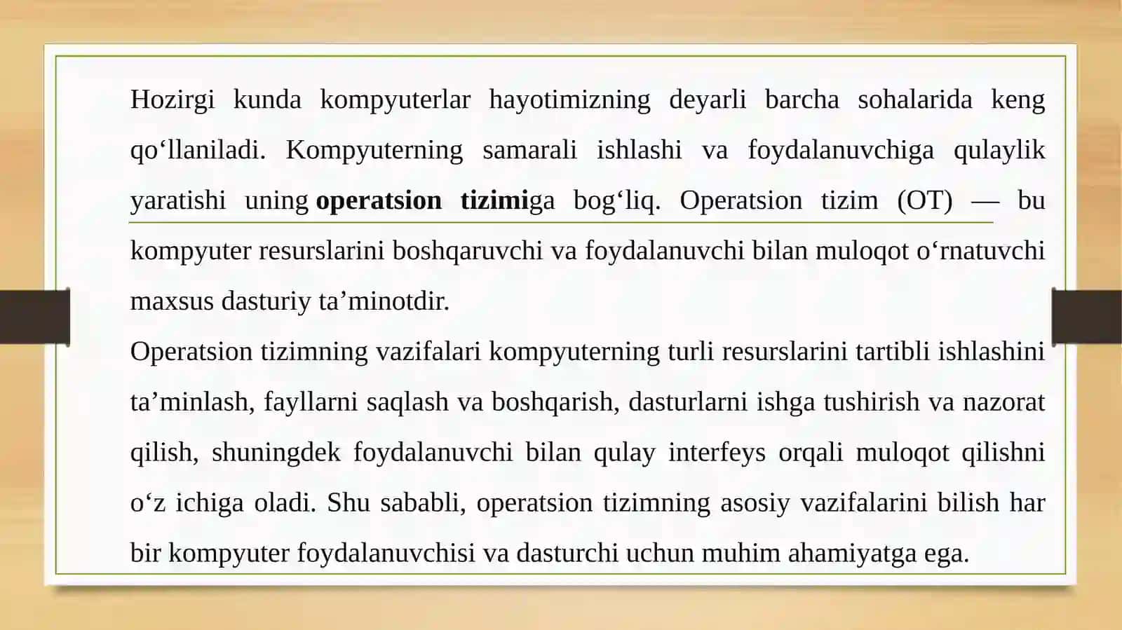 Operatsion tizimning vazifalari 3