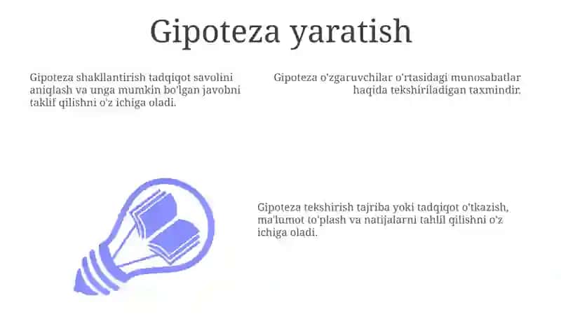 Ilmiy Usul & Gipoteza Shakillantirish 3