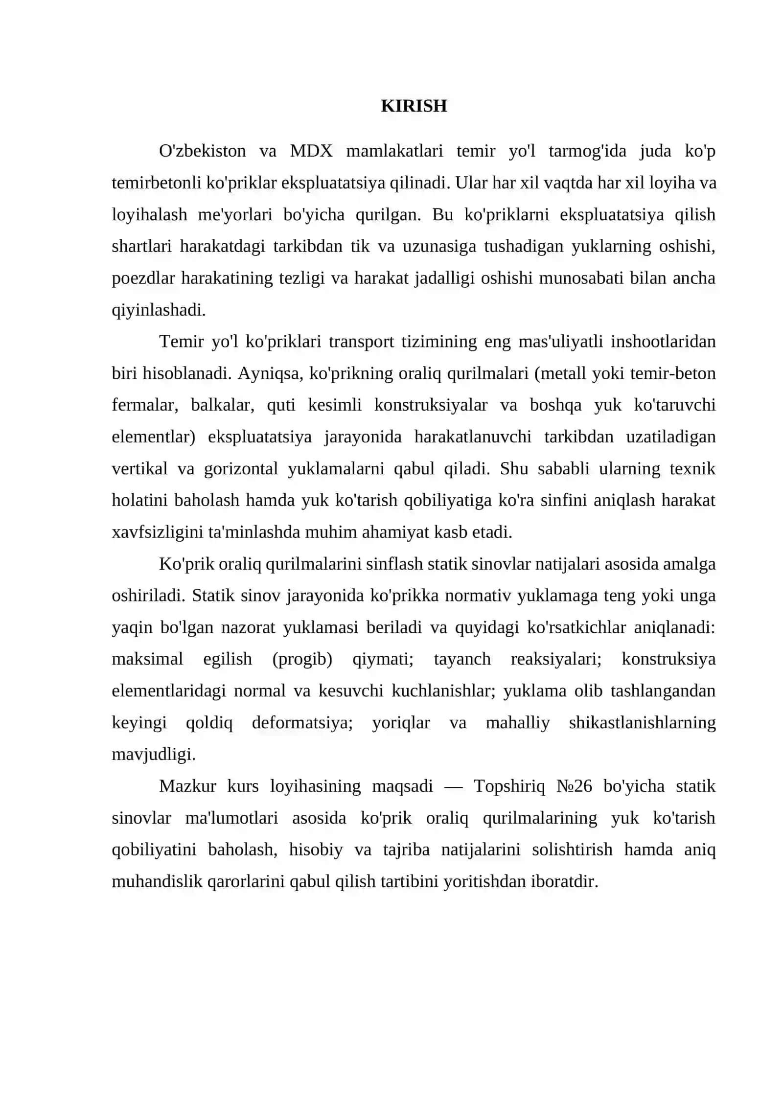 Oraliq qurilmalar va harakatlanuvchi tarkibning sinfini aniqlash (statik sinovlar natijalariga ko'ra) 3