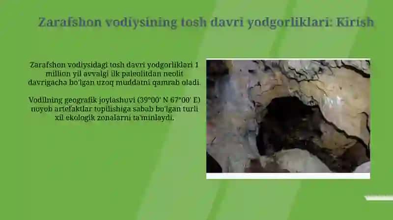 Zarafshon vohasi tosh davri yodgorliklari va ularning oʻrganilishi 3