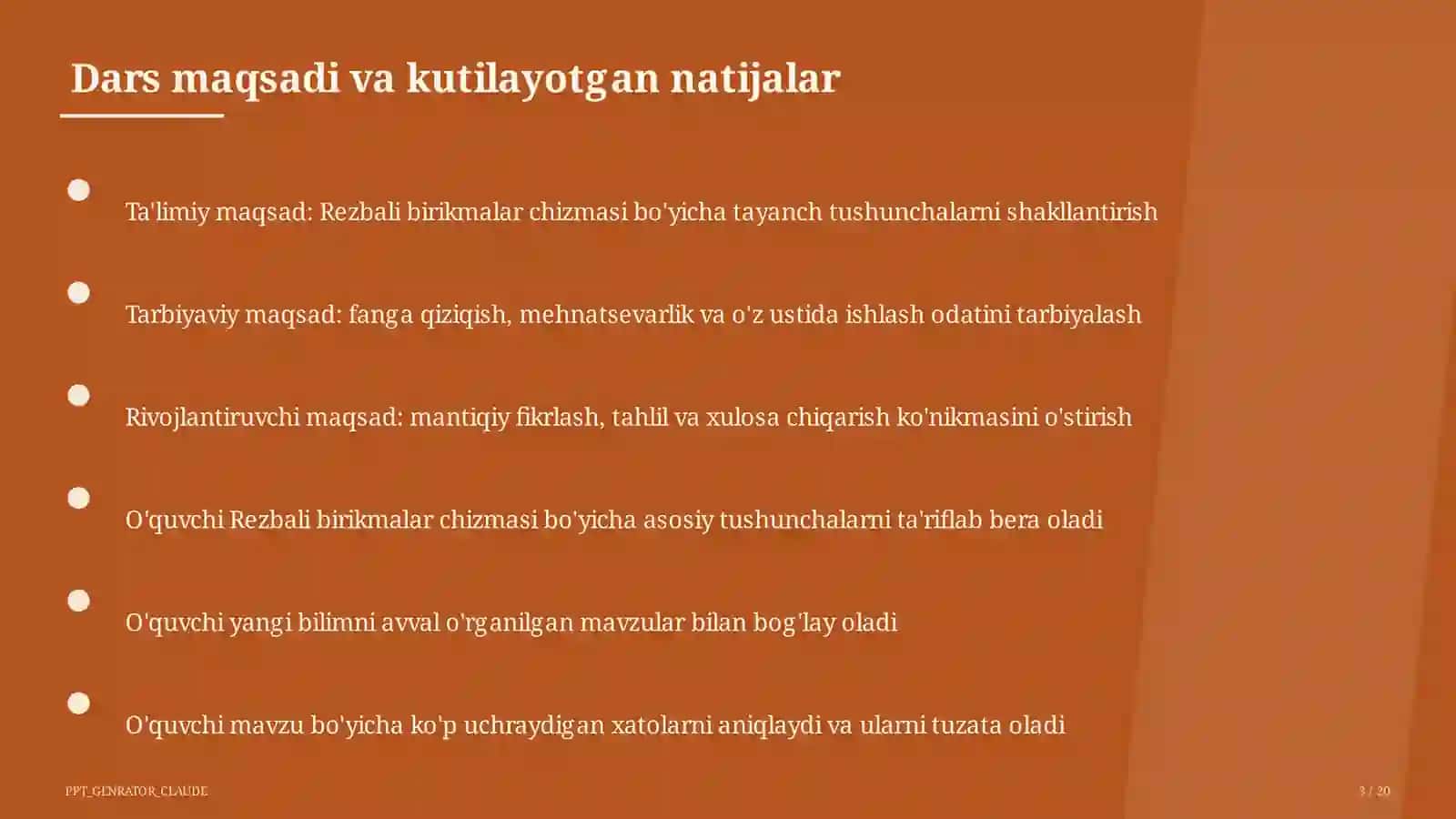 Rezbali birikmalar chizmasi (9-sinf) 3