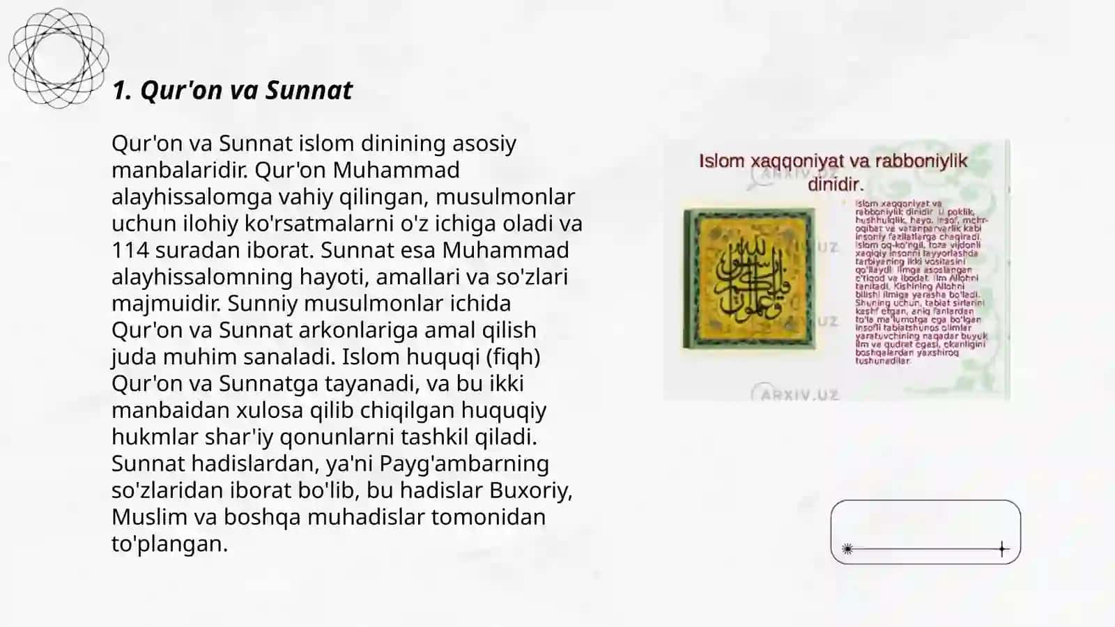 Islom dini manbalari va aqidaviy maktablari 3