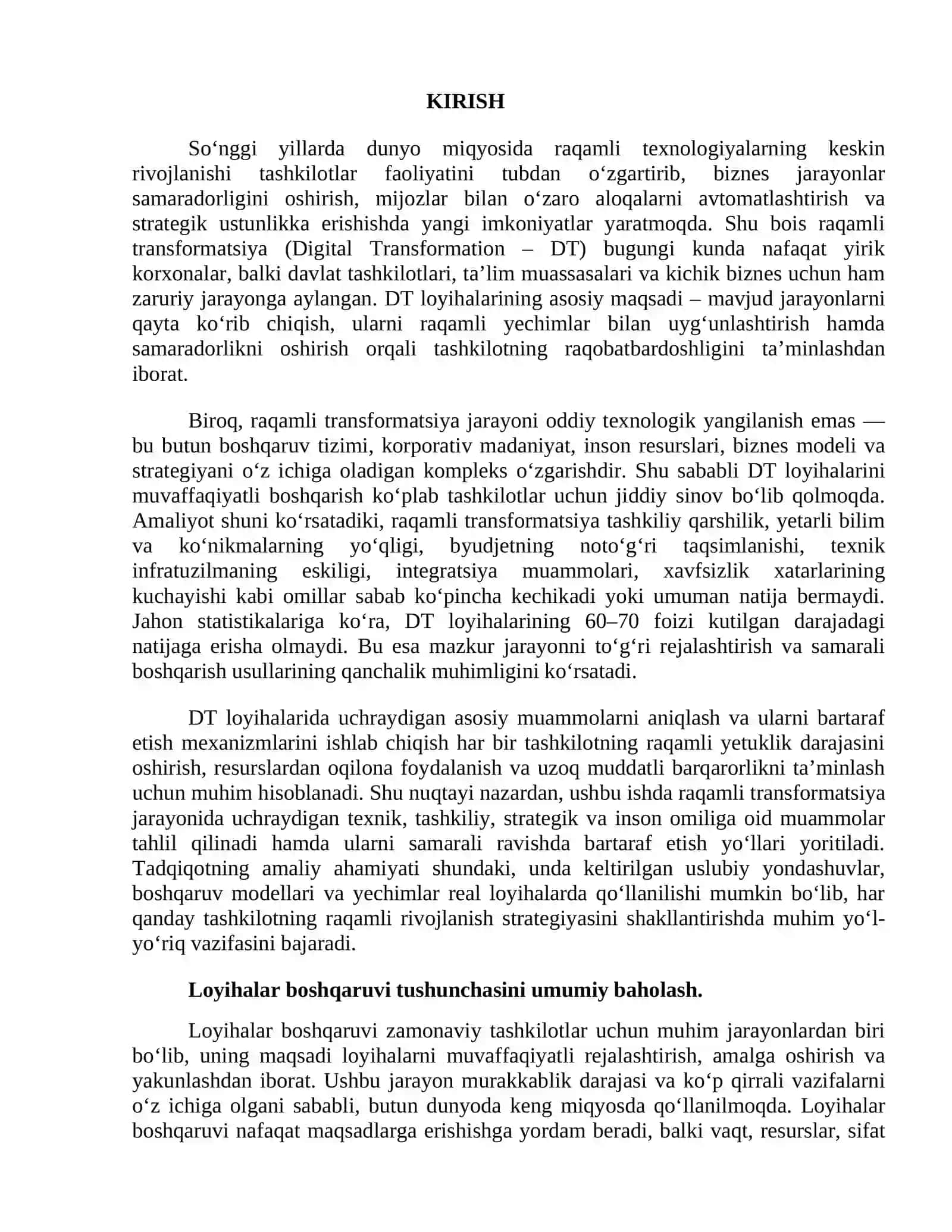 DT loyihalarini boshqarish 3